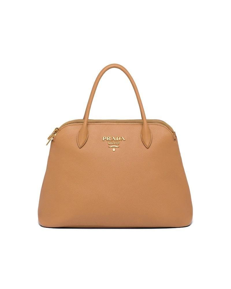 Prada Leather Handbag, Calf, Shoulder Strap, Zipper Pockets