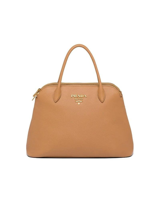 Prada Leather Handbag, Calf, Shoulder Strap, Zipper Pockets