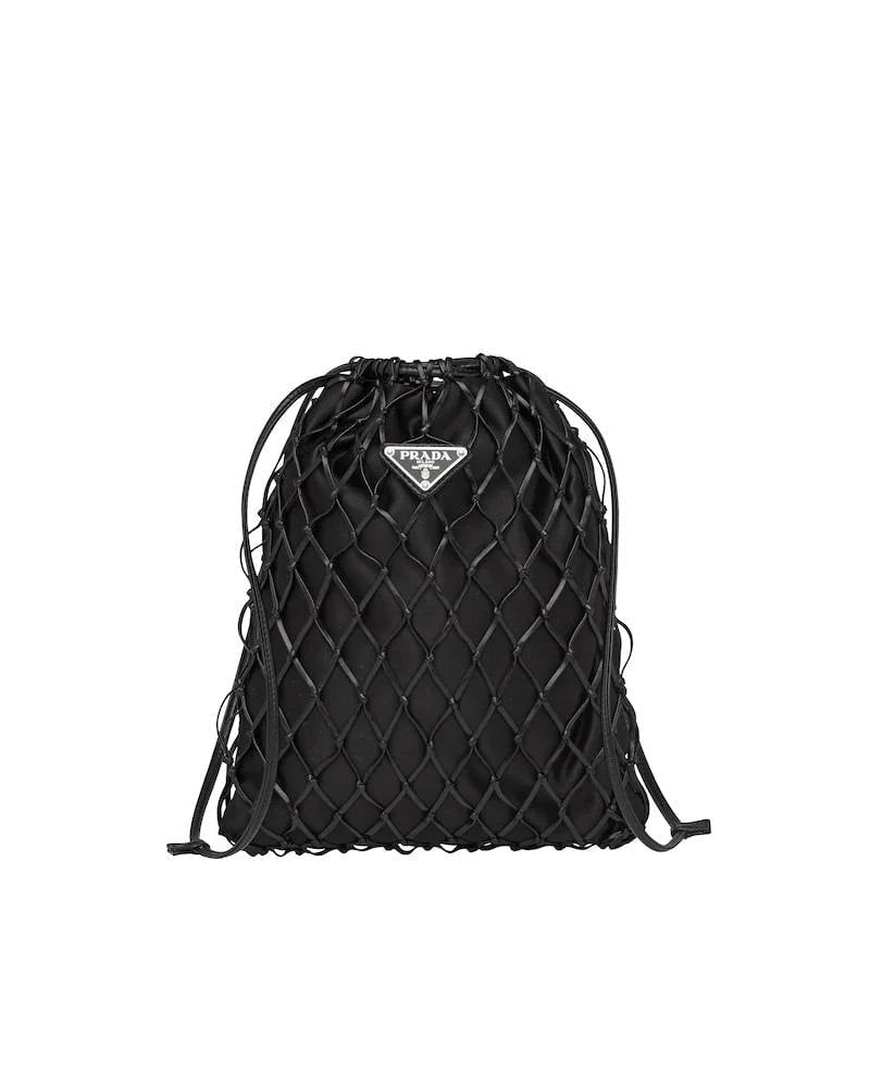 Mesh Shoulder Bag, Prada Fabric Clutch, Detachable Chain