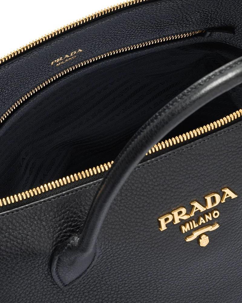 Designer Leather Handbag, Prada Double Strap Bag, 35cm