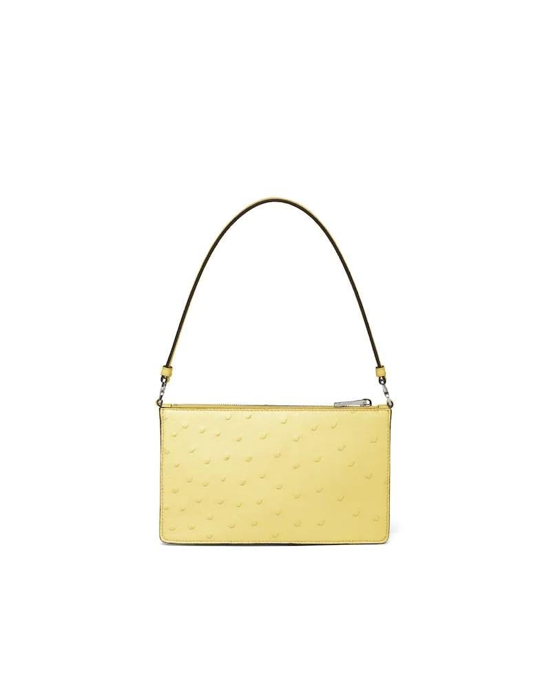 Prada Ostrich Mini Bag, Structured Leather Handbag