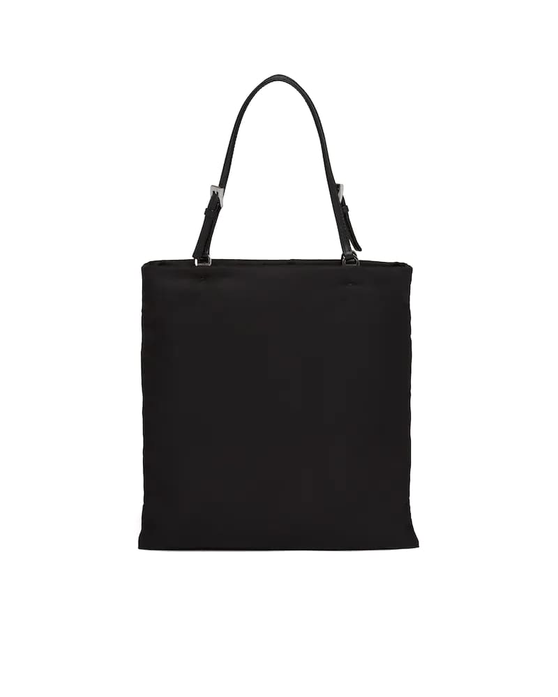 Prada Nylon Handbag, Chain Strap, Metal Logo