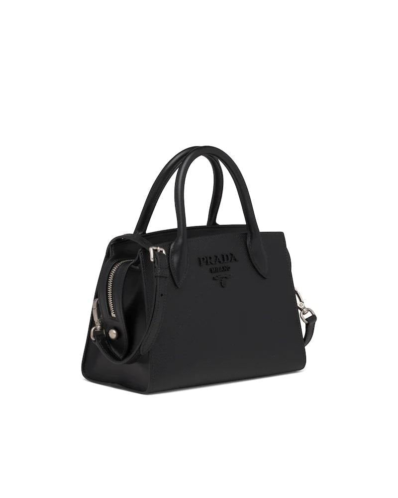 Prada Saffiano Handbag, Two-Handle Leather Monochrome Bag