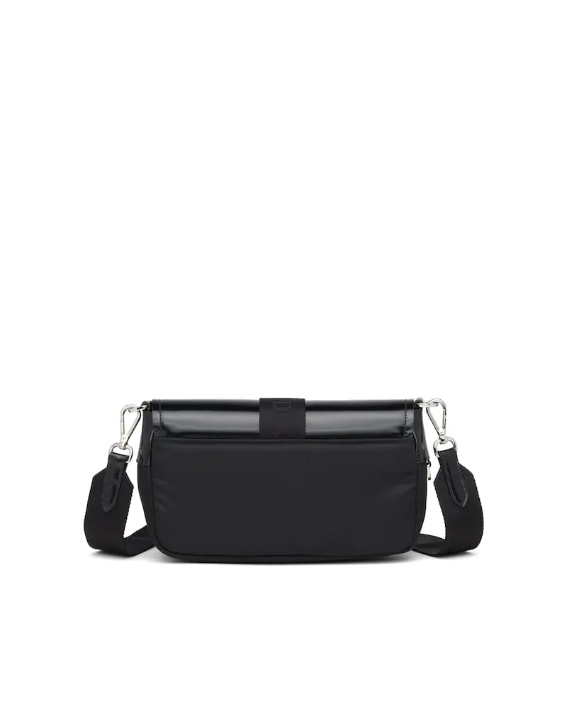 Prada Nylon Shoulder Bag, Brushed Leather Pocket