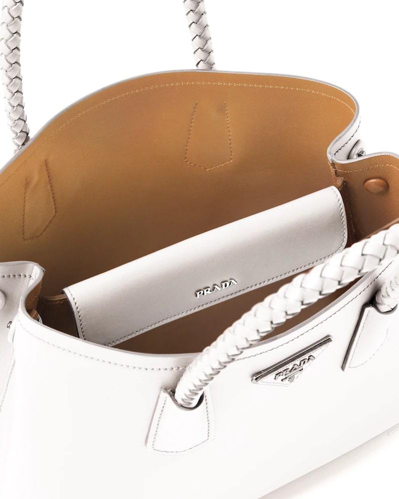 Prada Double Handbag, Medium Leather, Braided Handles