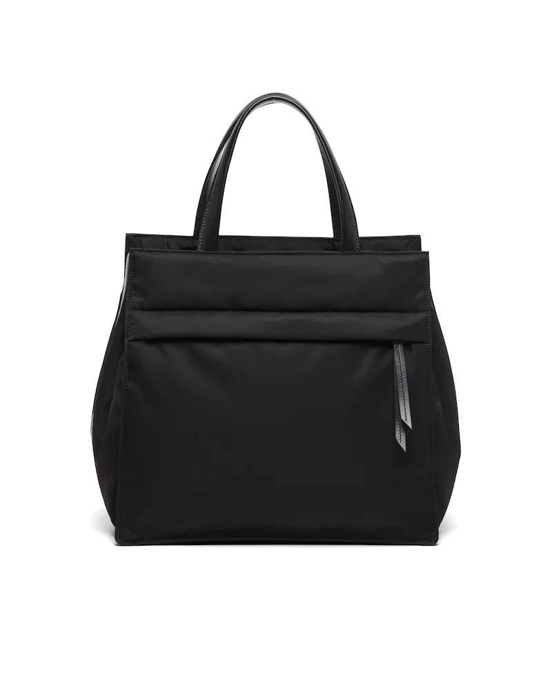 Quilted Nylon Tote Bag, Prada Re-Nylon, Leather Handles