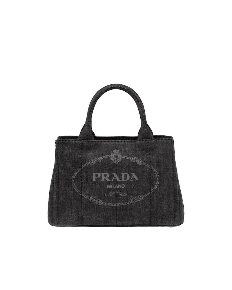 Prada Denim Tote, Vintage Gardener Bag, Metal Hardware