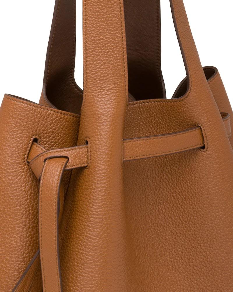 Prada Leather Tote, Metal Logo, Nappa Lining, 33cm