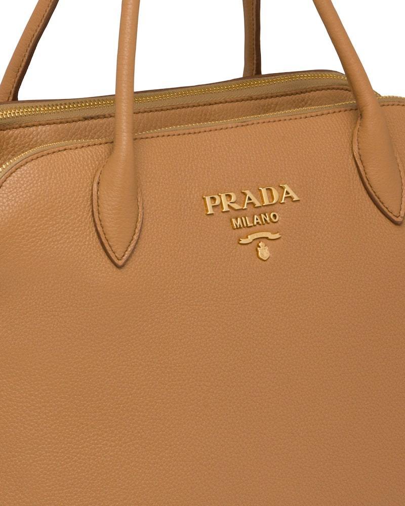 Prada Leather Handbag, Calf, Shoulder Strap, Zipper Pockets