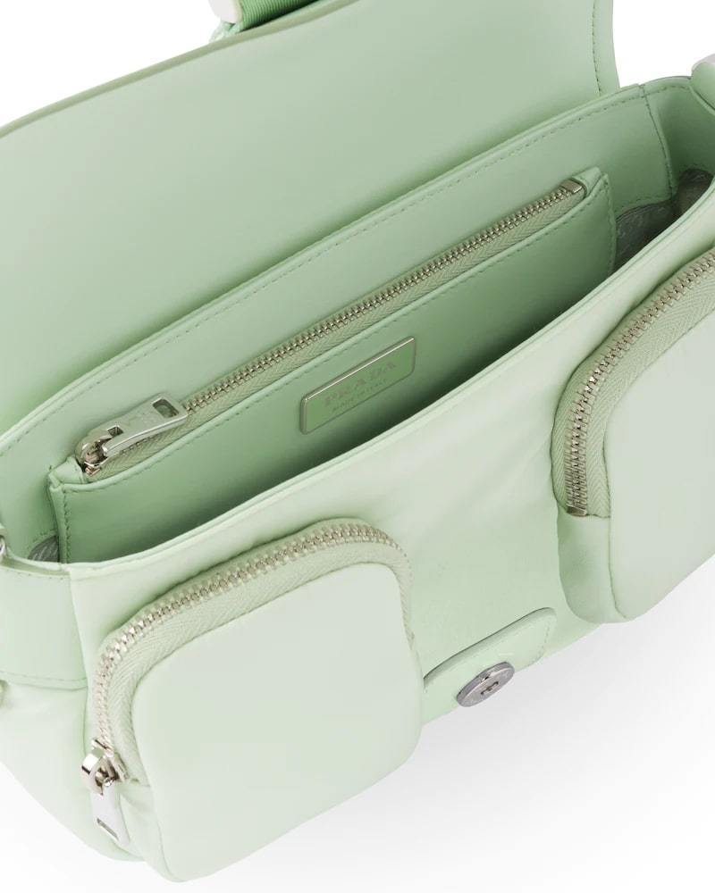 Prada Nylon Shoulder Bag, Brushed Leather Pocket