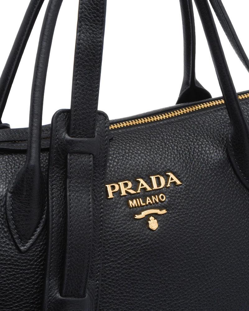 Designer Leather Handbag, Prada Double Strap Bag, 35cm