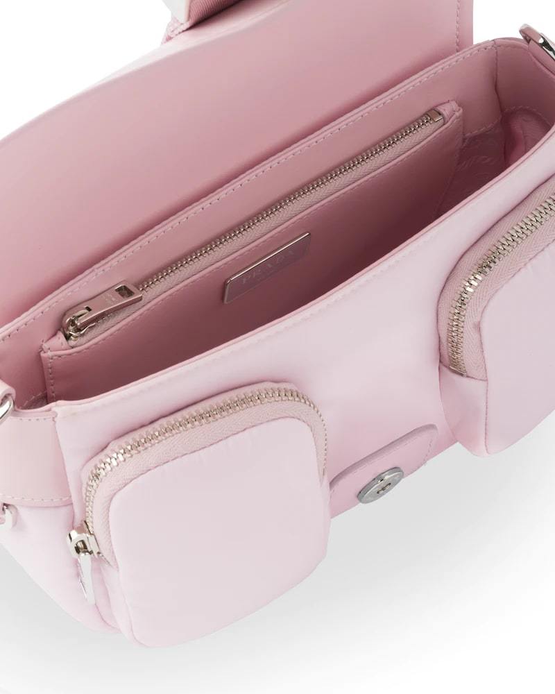 Prada Nylon Shoulder Bag, Brushed Leather Pocket