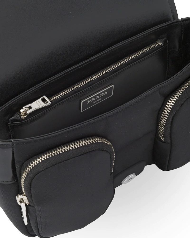 Prada Nylon Shoulder Bag, Brushed Leather Pocket