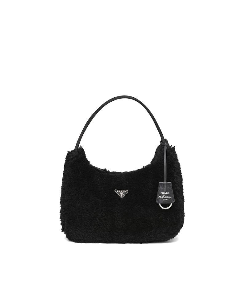 Shearling Mini Bag, Prada Re-Edition 2000, Zipper Closure