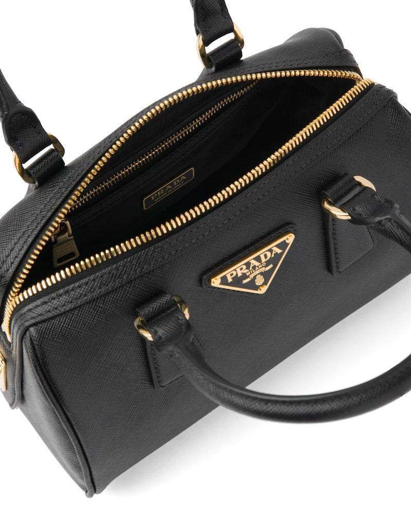 Saffiano Leather Handbag, Top-Handle, Detachable Strap