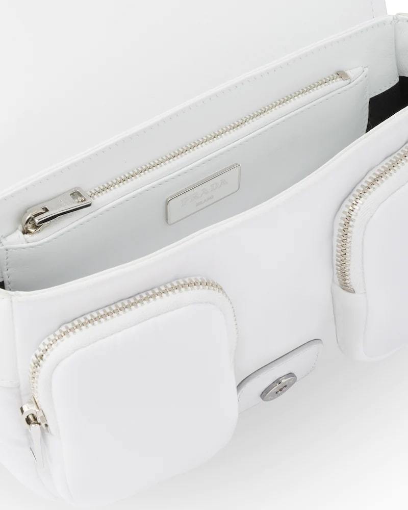 Prada Nylon Shoulder Bag, Brushed Leather Pocket