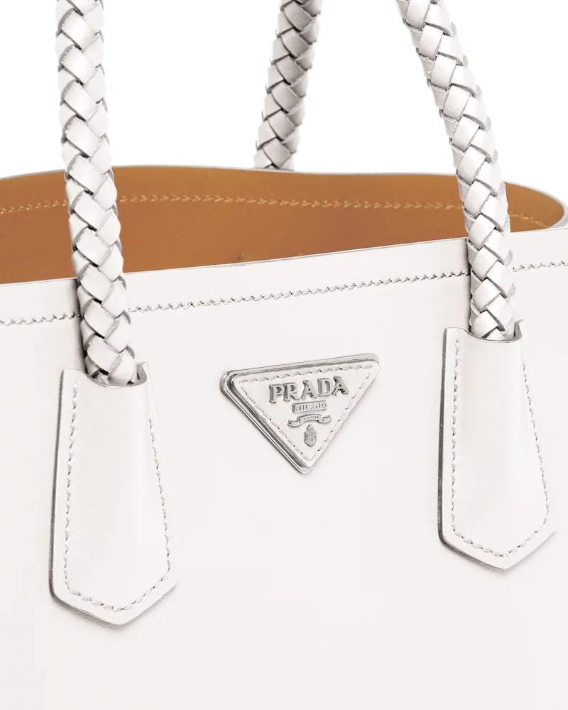 Prada Double Handbag, Medium Leather, Braided Handles