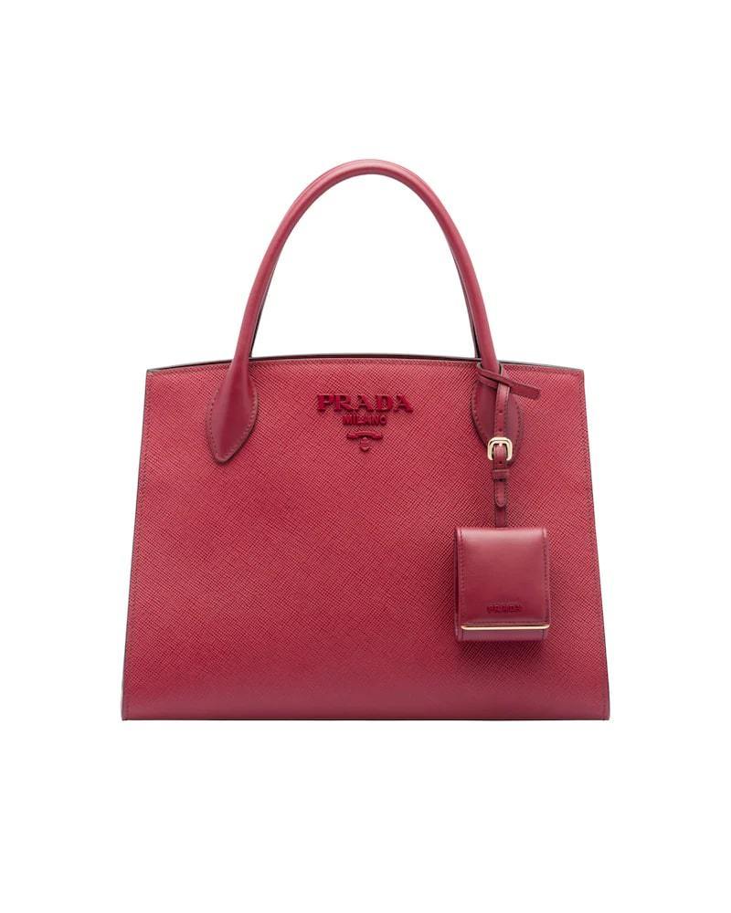 Prada Monochrome Bag, Medium Saffiano Leather, Gold Hardware