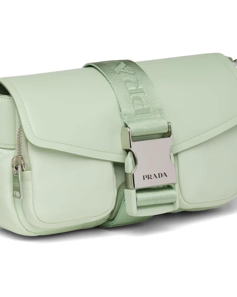 Prada Nylon Shoulder Bag, Brushed Leather Pocket