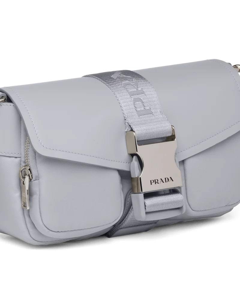 Prada Nylon Shoulder Bag, Brushed Leather Pocket