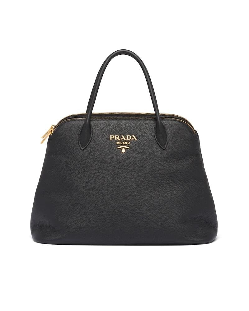 Prada Leather Handbag, Calf, Shoulder Strap, Zipper Pockets