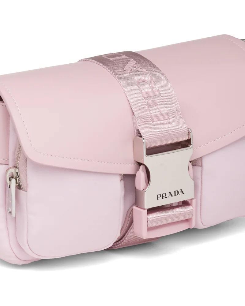 Prada Nylon Shoulder Bag, Brushed Leather Pocket