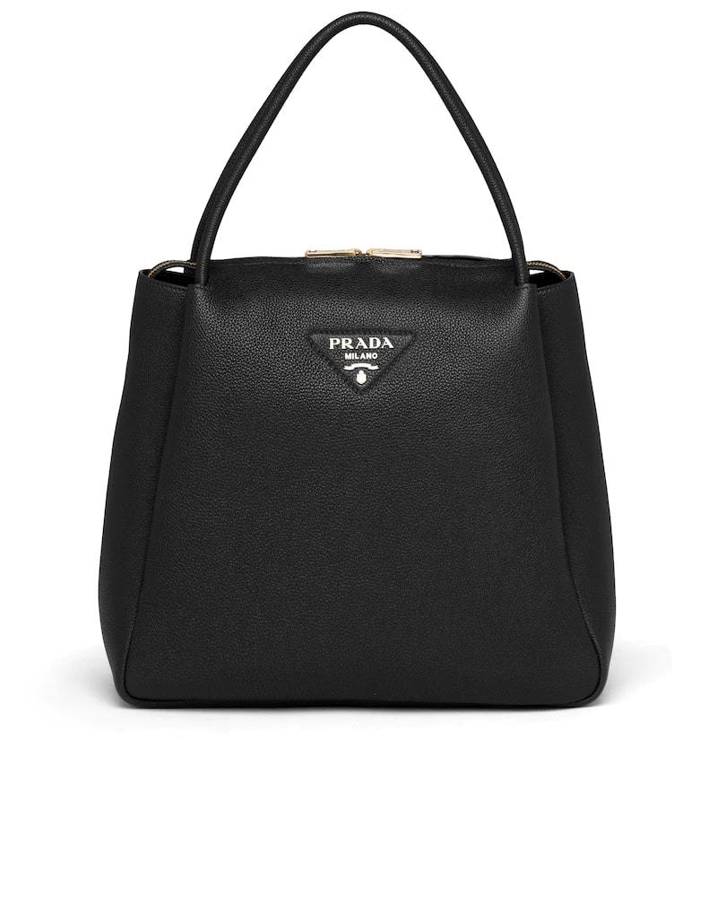 Prada Leather Handbag Medium, Calfskin, Zipper Closure