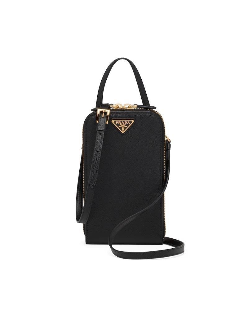 Prada Saffiano Mini Bag, Leather Crossbody, Triangle Logo