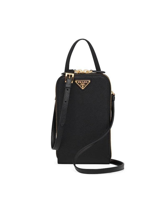 Prada Saffiano Mini Bag, Leather Crossbody, Triangle Logo