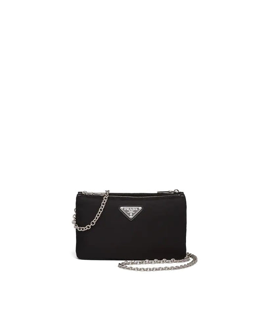 Prada Padded Mini Bag, Nylon, Detachable Chain Strap