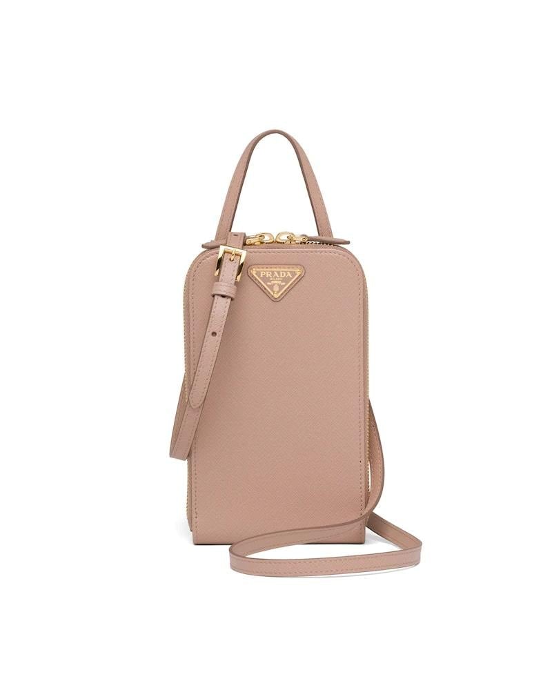 Prada Saffiano Mini Bag, Leather Crossbody, Triangle Logo