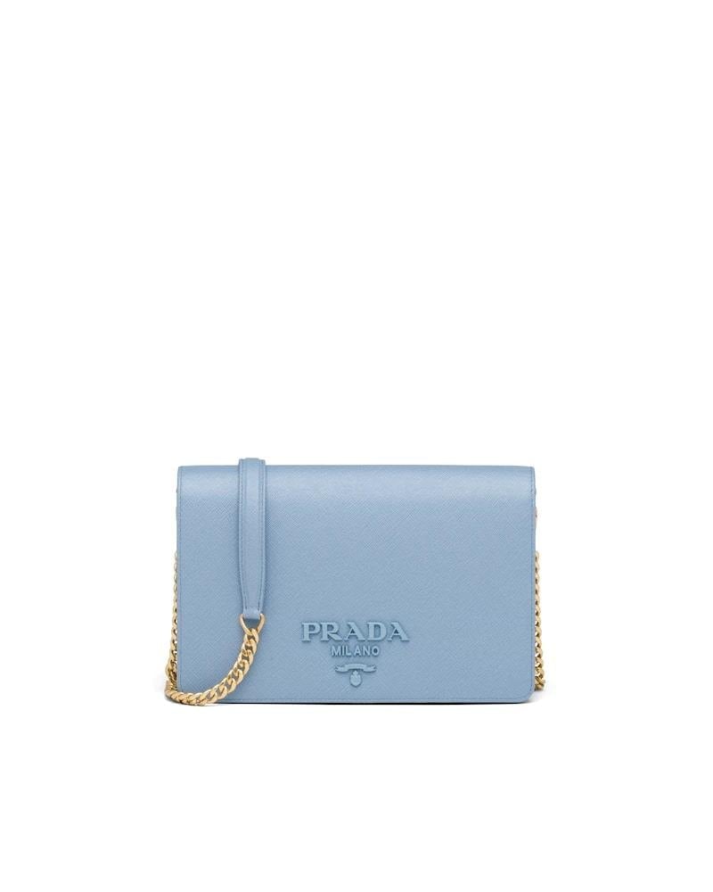 Prada Saffiano Mini Bag, Leather Shoulder Strap, Chain