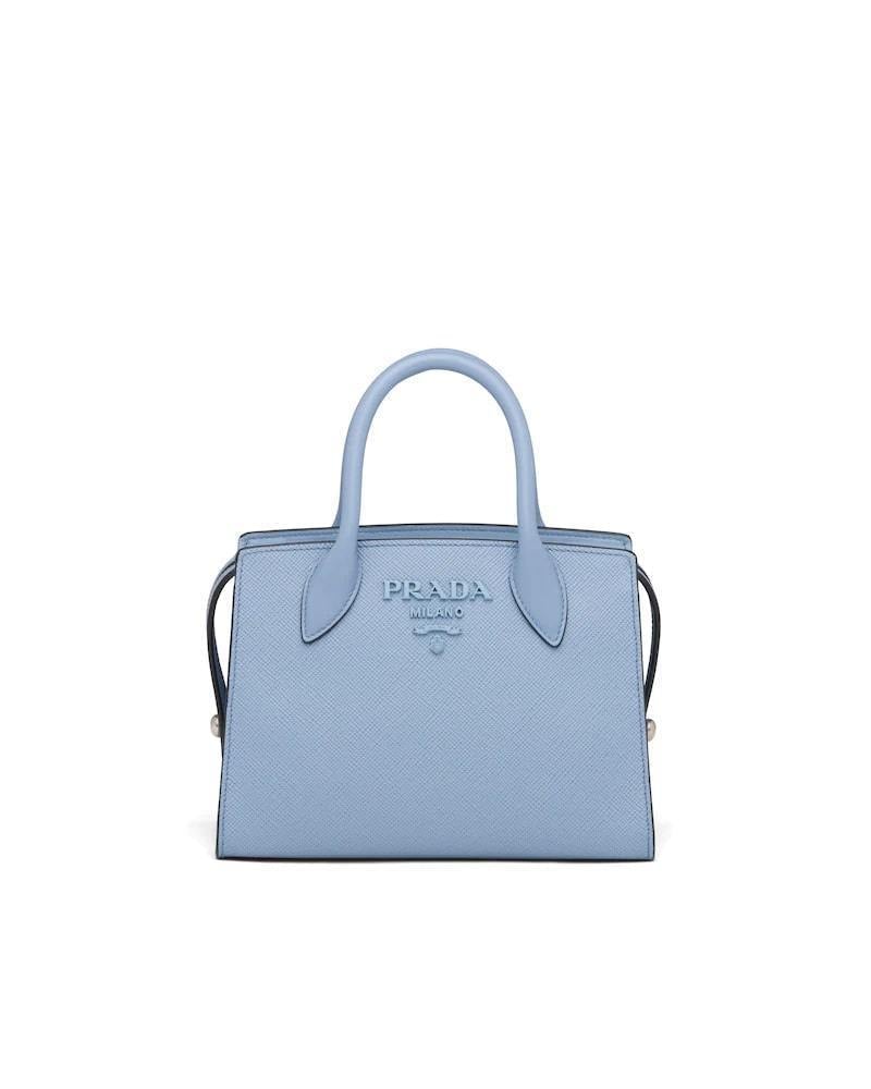Prada Saffiano Handbag, Two-Handle Leather Monochrome Bag