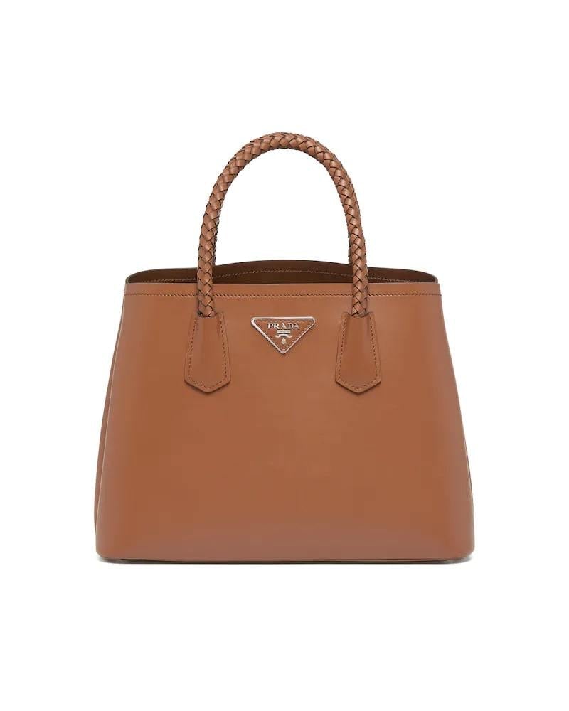 Prada Double Handbag, Medium Leather, Braided Handles