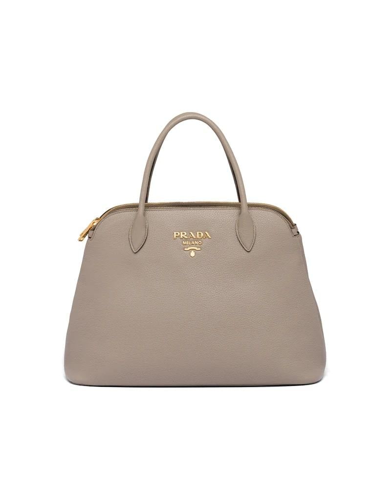 Prada Leather Handbag, Calf, Shoulder Strap, Zipper Pockets