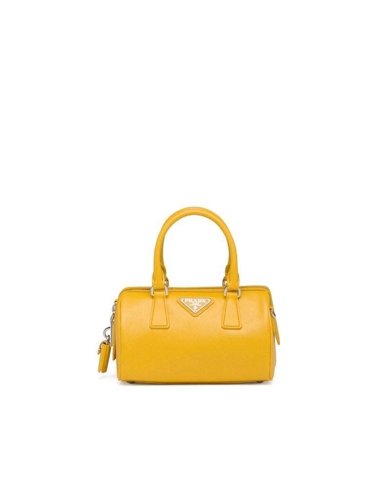 Saffiano Leather Handbag, Top-Handle, Detachable Strap