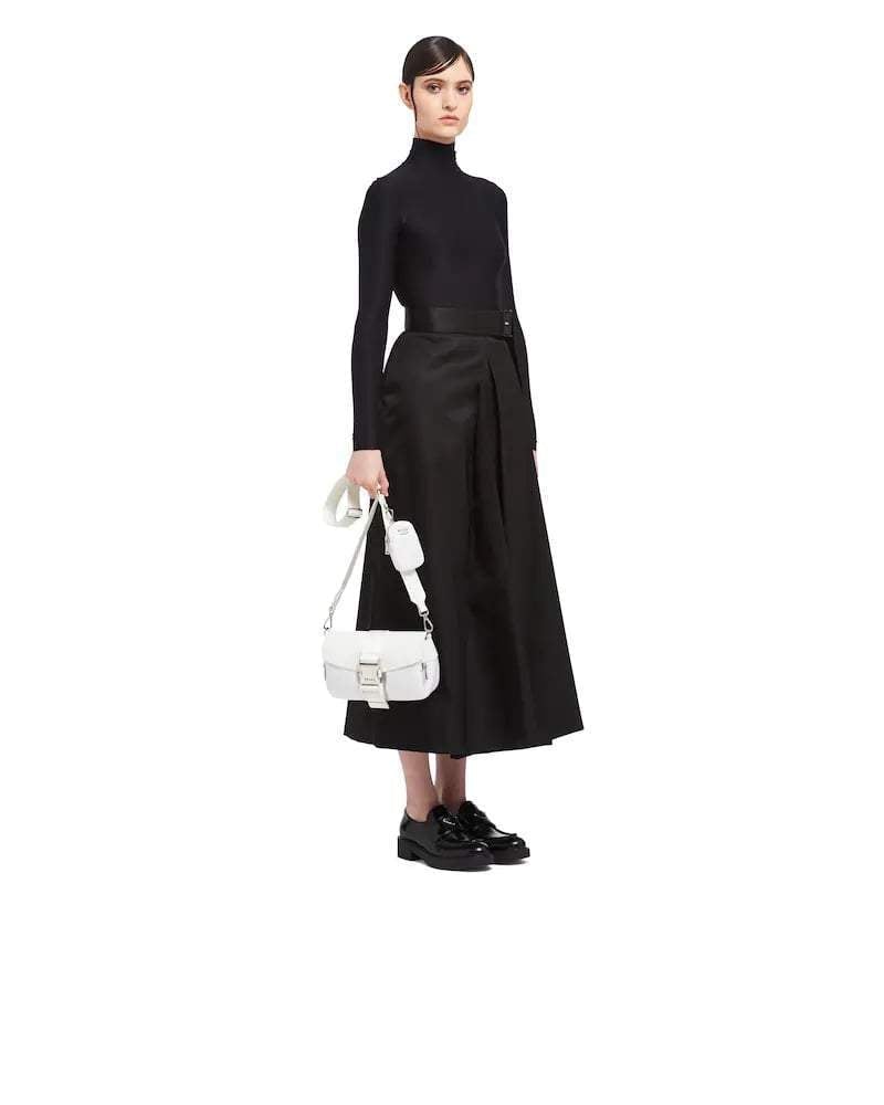Prada Nylon Shoulder Bag, Brushed Leather Pocket