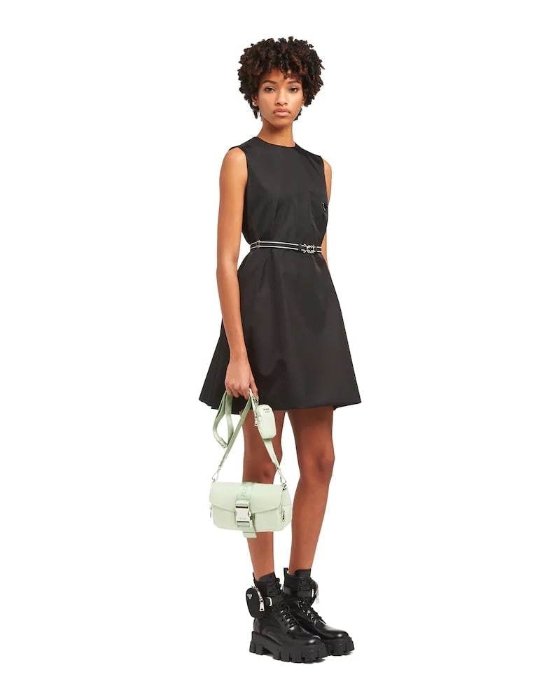 Prada Nylon Shoulder Bag, Brushed Leather Pocket
