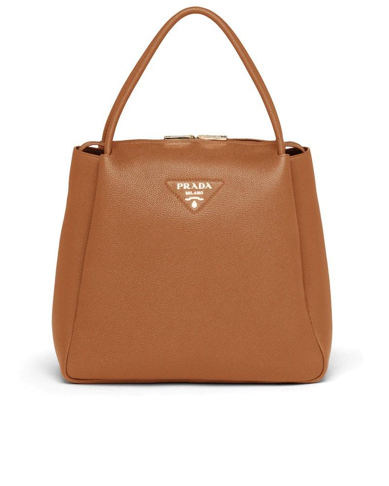 Prada Leather Handbag Medium, Calfskin, Zipper Closure
