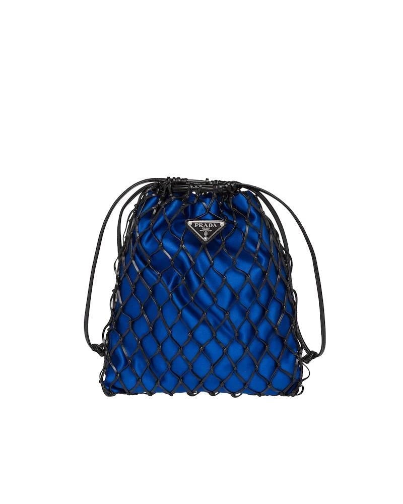 Mesh Shoulder Bag, Prada Fabric Clutch, Detachable Chain