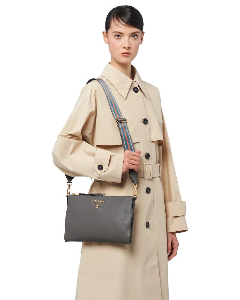 Prada Leather Shoulder Bag, Calf Leather, 30cm Width