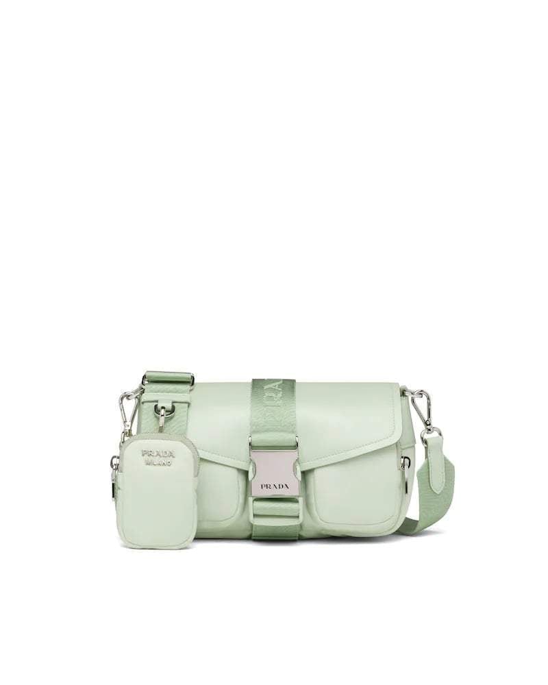 Prada Nylon Shoulder Bag, Brushed Leather Pocket
