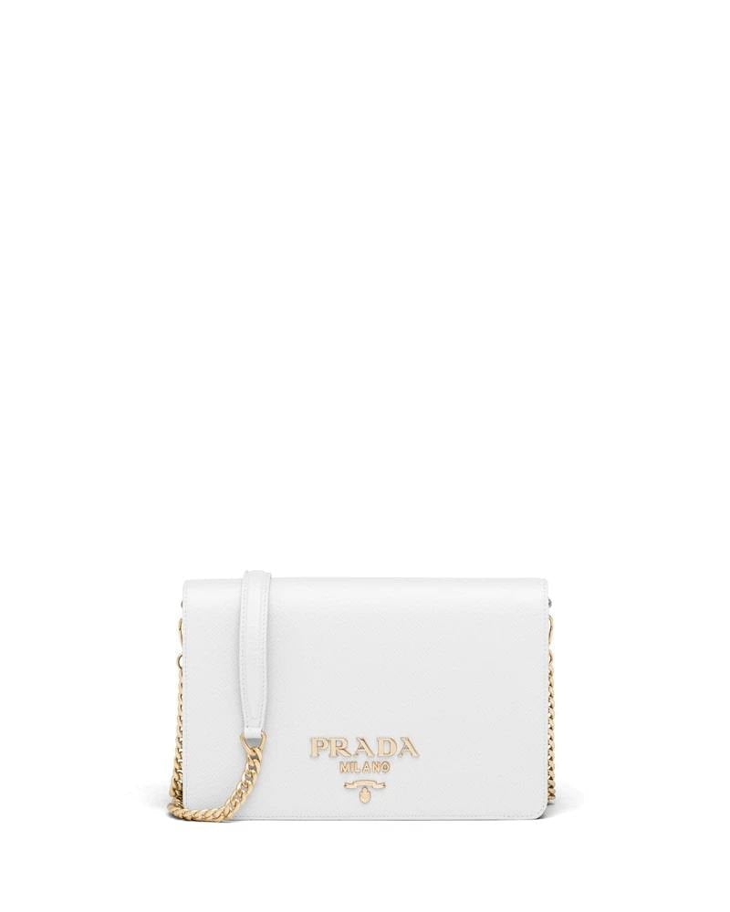 Prada Saffiano Mini Bag, Leather Shoulder Strap, Chain