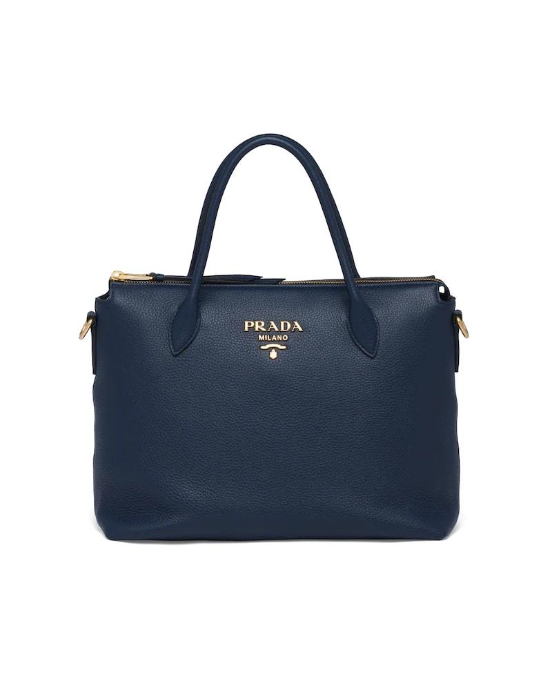 Designer Leather Handbag, Prada Double Strap Bag, 35cm