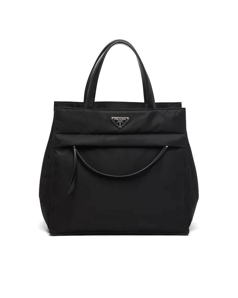 Quilted Nylon Tote Bag, Prada Re-Nylon, Leather Handles