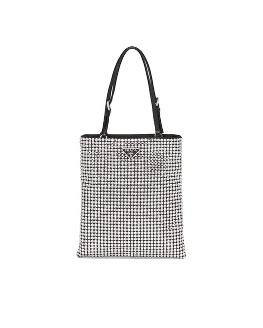 Crystal Embellished Handbag, Prada Satin, 20cm Height