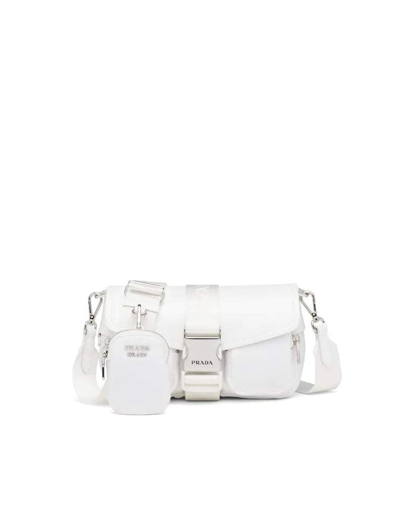 Prada Nylon Shoulder Bag, Brushed Leather Pocket