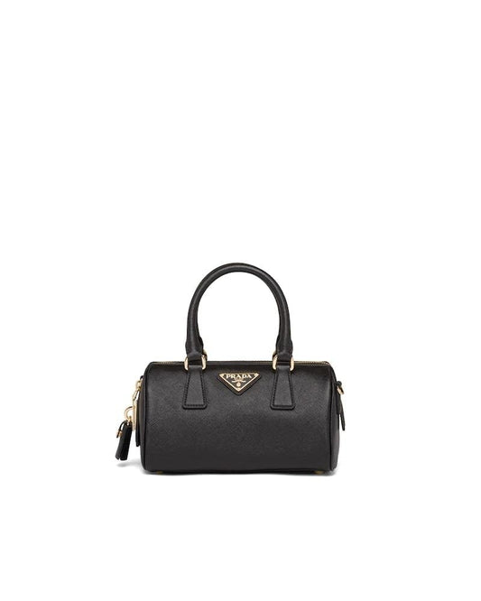 Saffiano Leather Handbag, Top-Handle, Detachable Strap