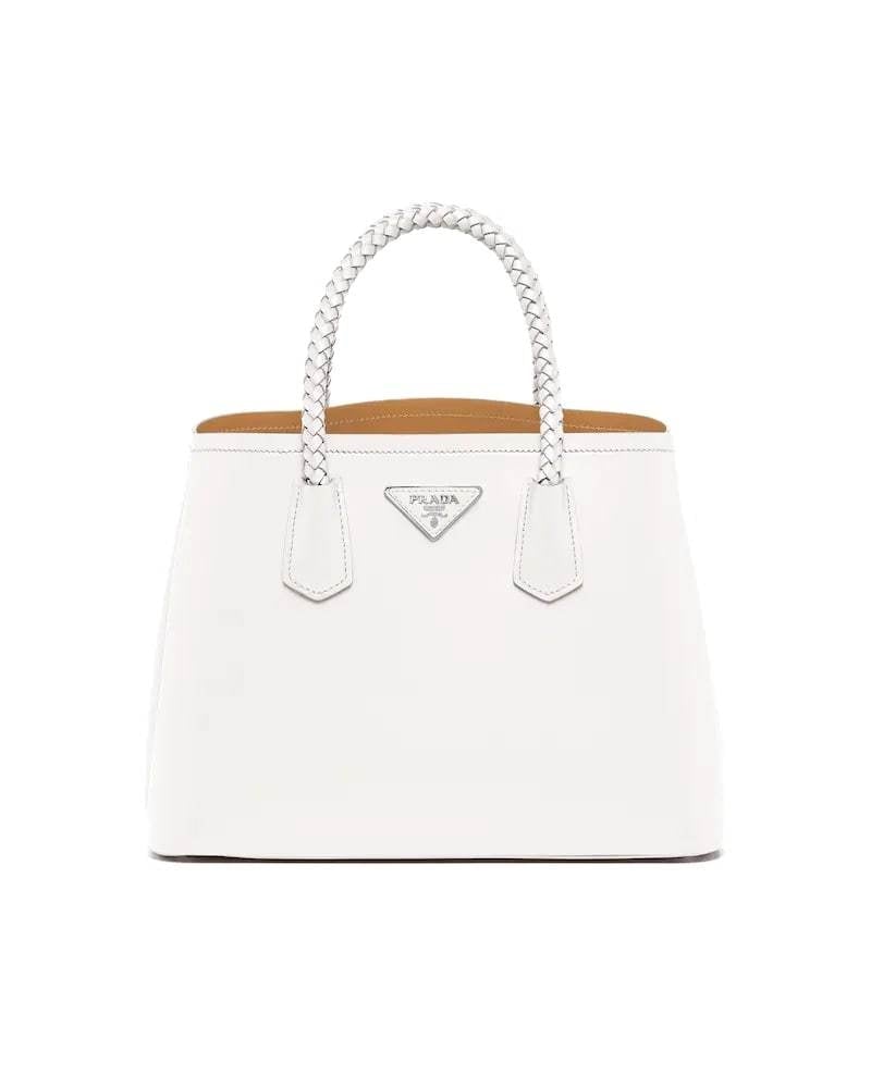 Prada Double Handbag, Medium Leather, Braided Handles