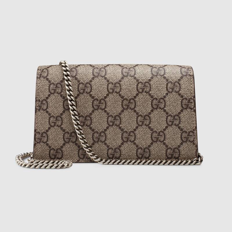 Gucci Dionysus GG Supreme Super Bag Taupe Suede